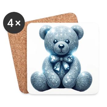 Crystal Bear Diamant Diamanten - Untersetzer (4er-Set) - Weiß - Vorne
