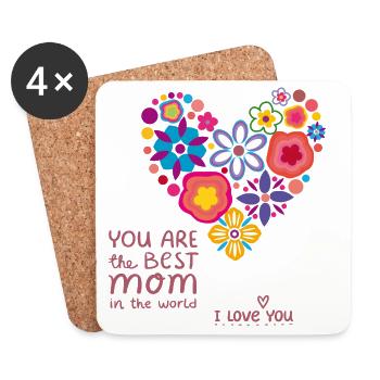best Mom Muttertag - Untersetzer (4er-Set) - Weiß - Vorne