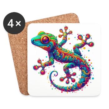 Gecko - Untersetzer (4er-Set) - Weiß - Vorne
