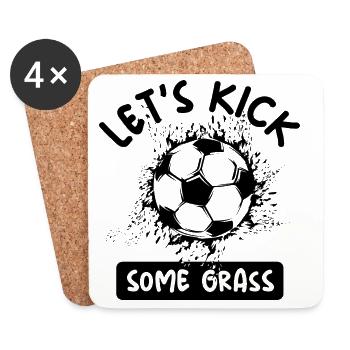 lustige Sprüche Fußball Ball Explosion Kick Symbol - Untersetzer (4er-Set) - Weiß - Vorne