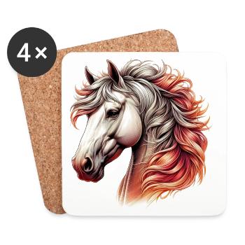 Horse - Coasters (set of 4) - white - Front