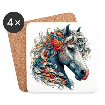 Horse - Coasters (set of 4) - white - Front