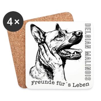 BELGIAN MALINOIS FREUNDE FÜRS LEBEN - Untersetzer (4er-Set) - Weiß - Vorne