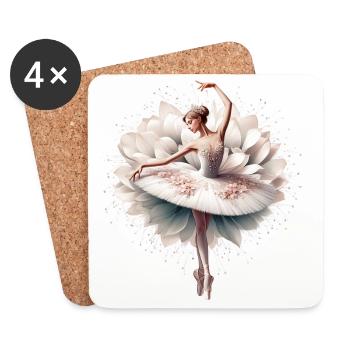 Ballet dancer with tutu - Coasters (set of 4) - white - Front