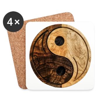 Yin Yang Logo - Coasters (set of 4) - white - Front