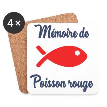 POISSON. MEMOIRE. SARDINE. POISSON D'AVRIL. MER - Dessous de verre (lot de 4) - blanc - Devant