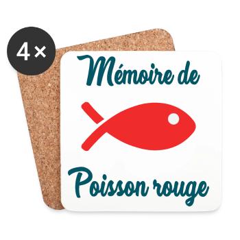 POISSON ROUGE. POISSON. MEMOIRE - Dessous de verre (lot de 4) - blanc - Devant