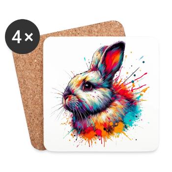 Rabbit - Coasters (set of 4) - white - Front