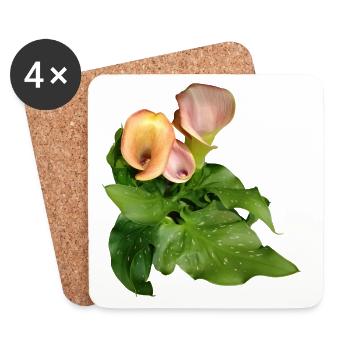 Calla Lily Blüten im Grün - Untersetzer (4er-Set) - Weiß - Vorne