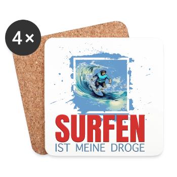 Surfen ist meine Droge - Untersetzer (4er-Set) - Weiß - Vorne