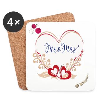 Wedding Married - Coasters (set of 4) - white - Front