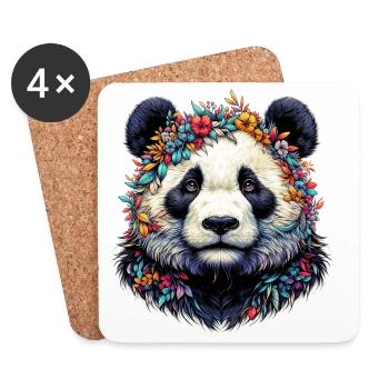 Panda - Dessous de verre (lot de 4) - blanc - Devant