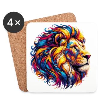 Lion - Coasters (set of 4) - white - Front