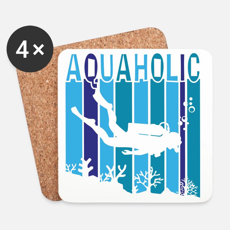 Aquaholic - Untersetzer (4er-Set) - Weiß
