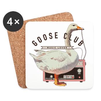 Goose Music Club Illustration - Untersetzer (4er-Set) - Weiß - Vorne
