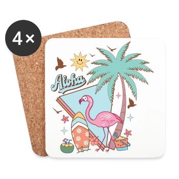 Aloha Sommer - Untersetzer (4er-Set) - Weiß - Vorne
