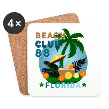 BEACH CLUB florida - Coasters (set of 4) - white - Front
