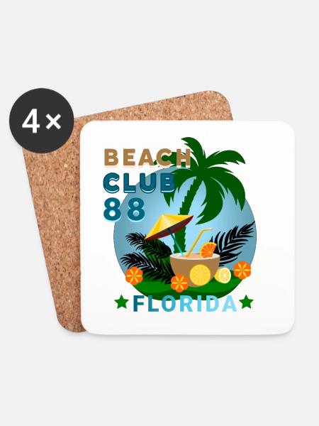 BEACH CLUB Florida - Untersetzer (4er-Set) - Weiß