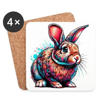 Rabbit - Coasters (set of 4) - white - Front