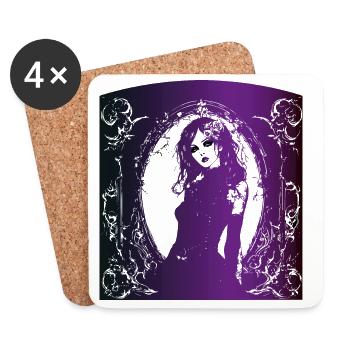 Girl fairy gotic elf depressive brave pwr Halloween - Coasters (set of 4) - white - Front