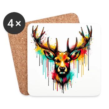 Deer - Coasters (set of 4) - white - Front