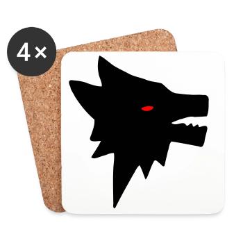 Wolf - Coasters (set of 4) - white - Front