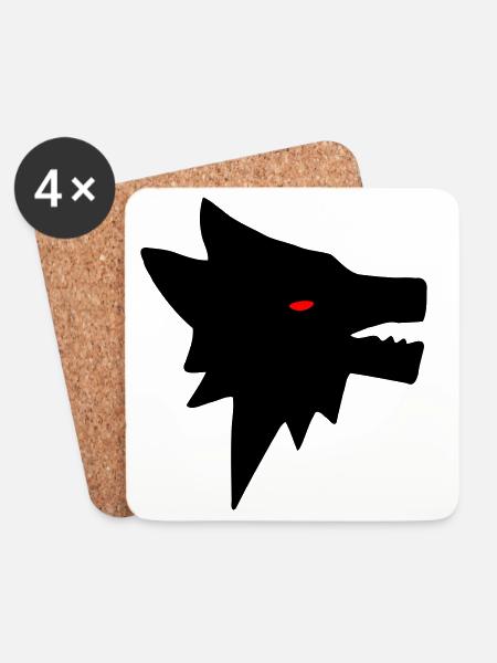 Wolf - Untersetzer (4er-Set) - Weiß