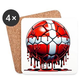 Denmark Football Liquid - Coasters (set of 4) - white - Front