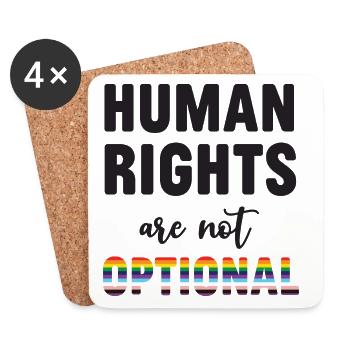 Mois de la fierté LGBT - Les droits de l’homme ne sont pas facultatifs - Dessous de verre (lot de 4) - blanc - Devant