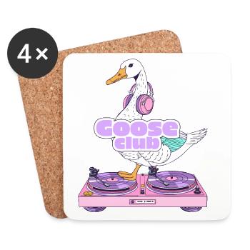 DJ Goose Club Illustration - Dessous de verre (lot de 4) - blanc - Devant