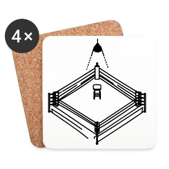 Boxring Grafik - Untersetzer (4er-Set) - Weiß - Vorne