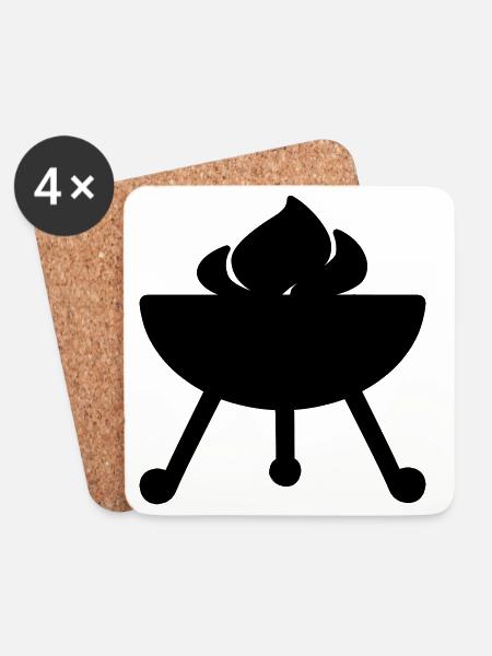 Griller - Dessous de verre (lot de 4) - blanc