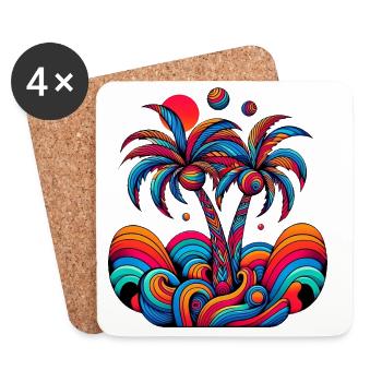 Palm Trees - Coasters (set of 4) - white - Front