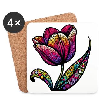 Tulip - Coasters (set of 4) - white - Front