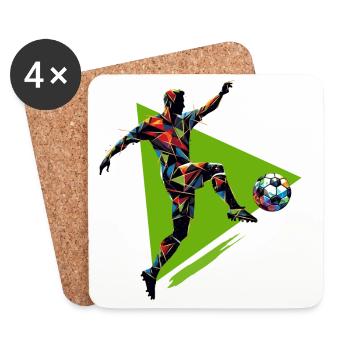 dynamic soccer player playing soccer - Coasters (set of 4) - white - Front