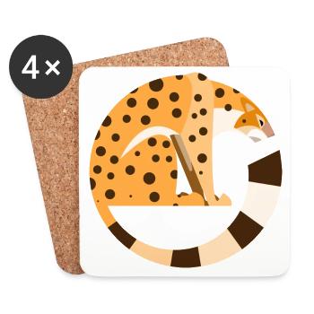 Leopard - Untersetzer (4er-Set) - Weiß - Vorne