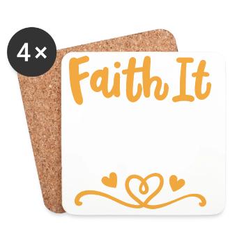 Christlicher Glaube Inspirierend - Untersetzer (4er-Set) - Weiß - Vorne