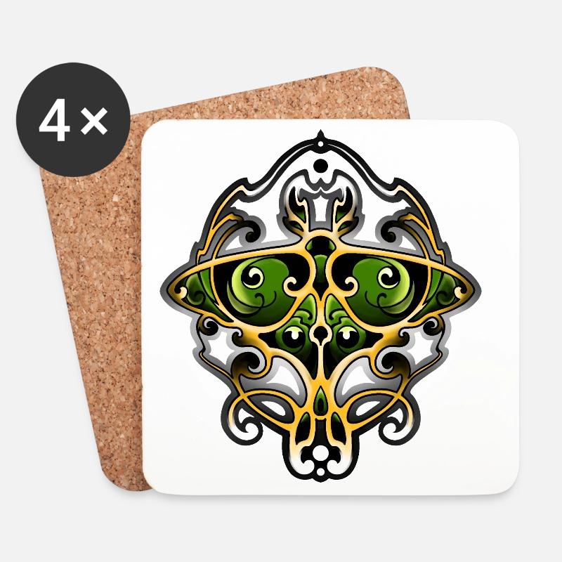 Actias Luna Jugendstil - Untersetzer (4er-Set) - Weiß