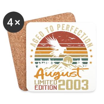 Millésime Août 2003 Cadeau Anniversaire Août 2003 - Dessous de verre (lot de 4) - blanc - Devant