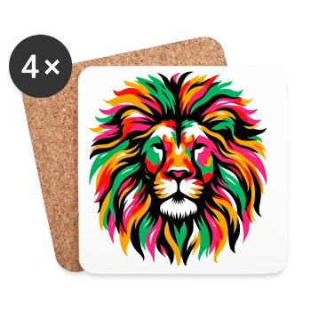 Lion - Coasters (set of 4) - white - Front