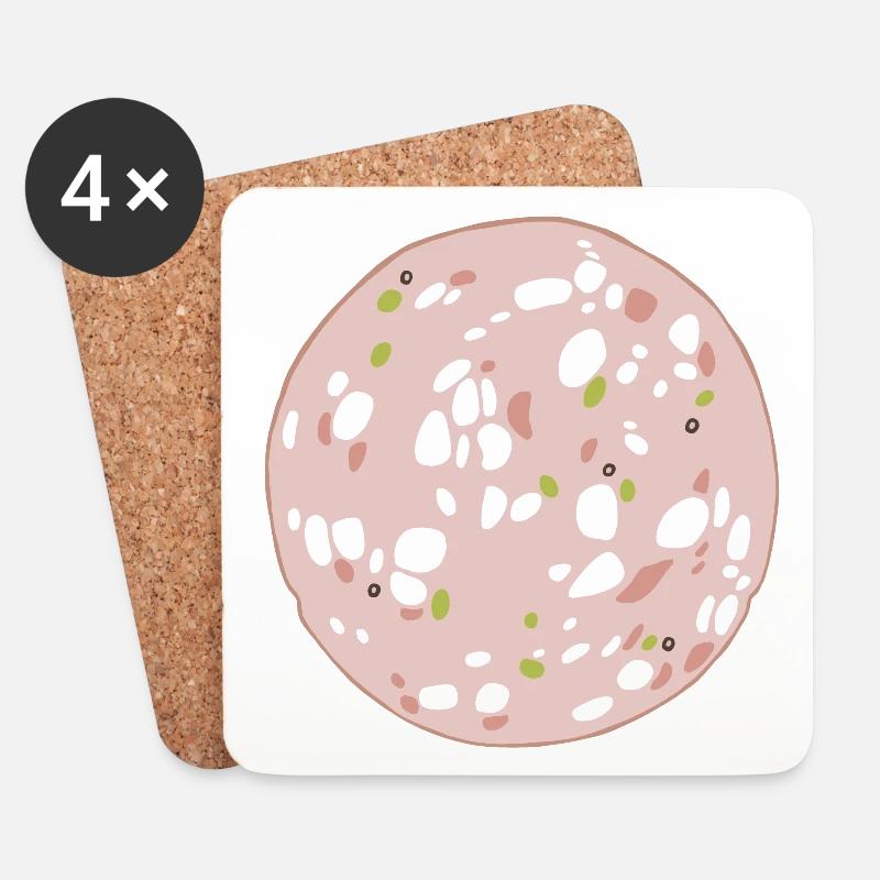Mortadella - Untersetzer (4er-Set) - Weiß
