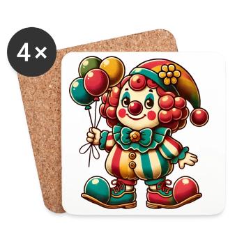 Couleurs gaies : Votre clown coloré pour la bonne humeur - Dessous de verre (lot de 4) - blanc - Devant