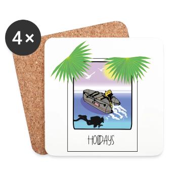Snapshot Vacation - Coasters (set of 4) - white - Front