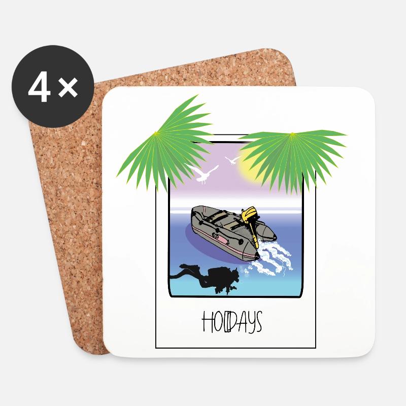 Schnappschuss Urlaub - Untersetzer (4er-Set) - Weiß