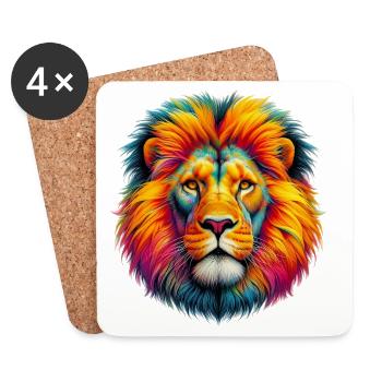 Lion - Coasters (set of 4) - white - Front