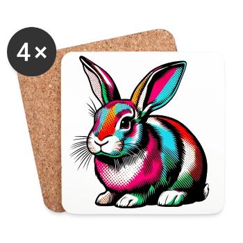 Rabbit - Coasters (set of 4) - white - Front