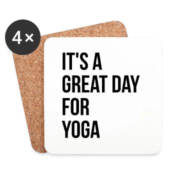 yoga - Dessous de verre (lot de 4) - blanc - Devant