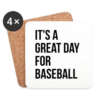 Base-ball - Dessous de verre (lot de 4) - blanc - Devant