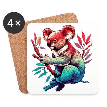 Koala - Dessous de verre (lot de 4) - blanc - Devant