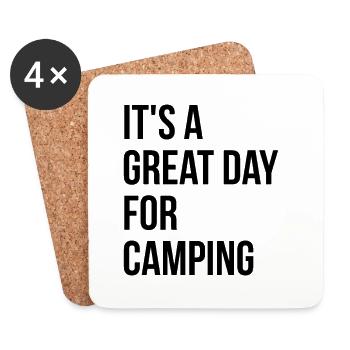 Camping - Dessous de verre (lot de 4) - blanc - Devant